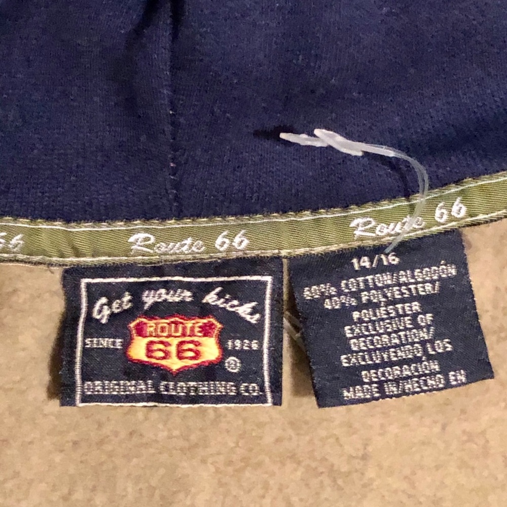 Route 66 | Tan / Pink / Navy | Girls Zip-up Hoodie - Picture 9 of 12